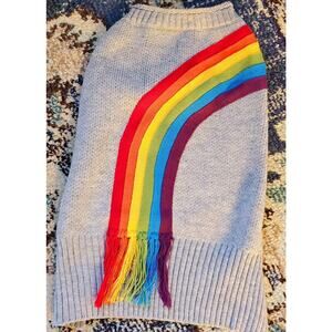 Dogo Dog Sweater Gray Rainbow Fringe See Size Chart Size 3XL
